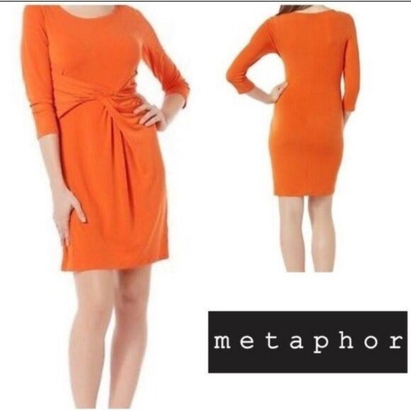 Metaphor Woman's Fitted Faux Wrap Animal Print Dress Size Small - Picture 9 of 11